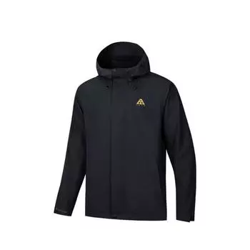 Anta Water Shell TD Earth Shell 2.0 Windproof Waterproof Breathable Outdoor Hooded Jacket Men Jacket Black 952437617-7 M