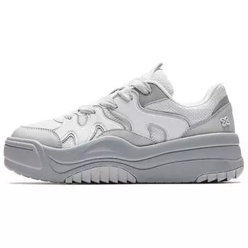 Anta Wave Fashion Trend Non-Slip Shock Absorbing Wear-Resistant Low-Top Skate Shoes Women sneaker Pure-White Limestone 922538003-2 35.5