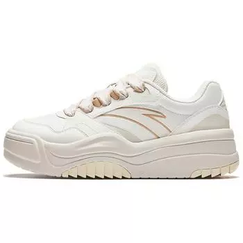 Anta Wave Shoes 2 Comfortable Casual Trendy Height Increasing Breathable Low Top Skate Shoes Women sneaker White 922438016-1 37.5