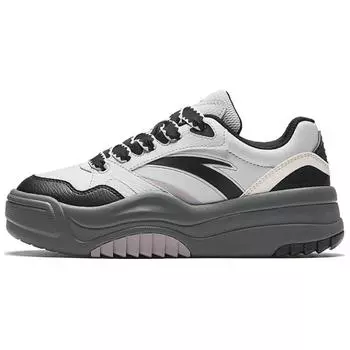 Anta Wave Shoes 2 Comfortable Casual Trendy Height Increasing Breathable Low Top Skate Shoes Women sneaker Gray Black 922438016-6 38