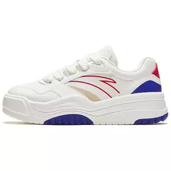 Anta Wave Shoes 2 Easy To Clean Trendy Versatile Wear Resistant Height Increasing Low Top Skate Shoes Men sneaker White Blue 912438016-1 41