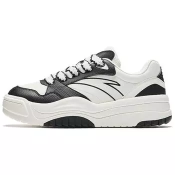 Anta Wave Shoes 2 Легко чистить Модные универсальные износостойкие увеличивающие рост низкие кроссовки для скейтбординга Мужские кроссовки Белый Черный 912438016-3 41