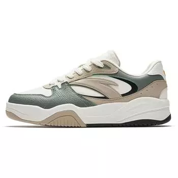Anta Wave Shoes Versatile Casual Height Increasing Wear Resistant Lightweight Non Slip Low Top Skate Shoes Men sneaker Green Brown 912518005-3 39