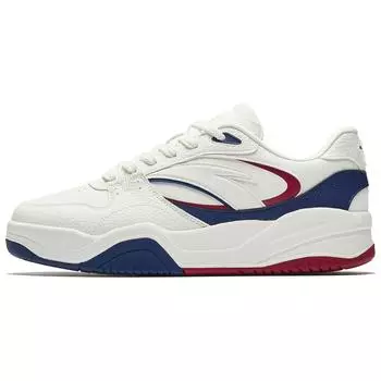 Anta Wave Shoes Versatile Casual Height Increasing Wear Resistant Lightweight Non-Slip Low-Top Skate Shoes Men Sneakers White Red Blue 912518005-1 40