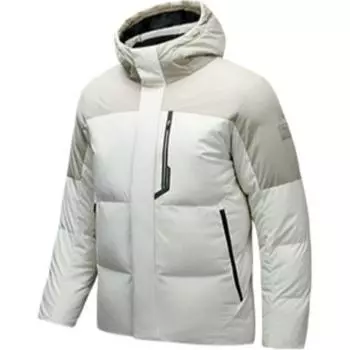 Anta Windproof Water-Repellent Warm Down Jacket Men Outerwear Light-Chestnut-Gray White-Coffee 152447908N-1 S