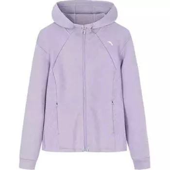 Anta Womens Training Series Zip-Up Hoodie With Raglan Long Sleeves Women Tops Purple 162357702-1 2XL