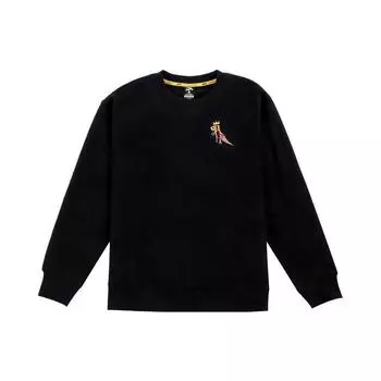 Anta X Basquiat Collaboration Свободный пуловер с круглым вырезом, мужские топы, черный 152148737
