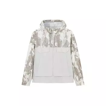 Anta X China National Geography Collaboration Outdoor Series Full Print Spliced Zipper Hooded Sports Sun Protection Jacket Women Jacket 162426601-2 XL