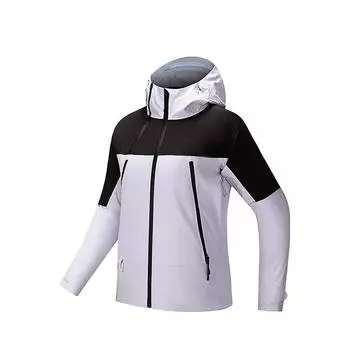 Anta X China National Geography Outdoor Series Comfortable Casual Simple Hooded Zipper Color Block Hard Shell Windproof Waterproof Jacket 162516606-1 XS
