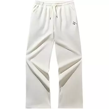 Anta X Inner Child Collaboration Life Series свободные теплые флисовые повседневные трикотажные спортивные штаны женские плавки ванильный крем 962448305-1 L