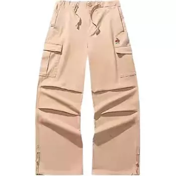 Anta X Kirsh Collaboration Life Series Solid Color High-Waisted Drawstring Comfortable Breathable Loose Cargo Pants Women pants 162518505-1 XL