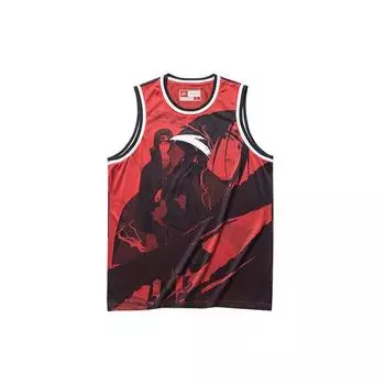 Anta X Naruto Collaboration Uchiha Itachi Print Loose Basketball Sports Vest Men Tops Red 152131217-1 M