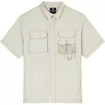 Anta X National Geographic Outdoor Series Solid Color Button-Down Comfortable Breathable Short Sleeve Shirt Men shirts Hao-Yu-Gray 152436117-1 XL