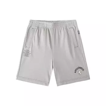 Anta X Popeye Outdoor Series Printed Letter Mid-Rise Breathable Straight Casual Shorts Men shorts Cool-Gray-Grey 152428330-1 M