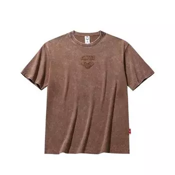 Anta X Roxy Collaboration Life Series Comfortable Simple Versatile Loose Round Neck Letter Print Short Sleeve T-Shirt Women T-Shirt 162528110-2 S