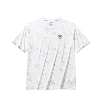 Anta X Seal Look Collaboration Life Series All Over Print Letter Round Neck Breathable Versatile Casual Loose Short Sleeve T-Shirt 172528132-4 M