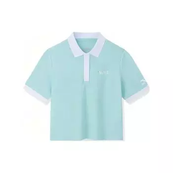 Anta X Sesame Street Color Block Logo Letter Polo Shirt Women Polo Shirts Light-Pink-Blue 162328136-3 S