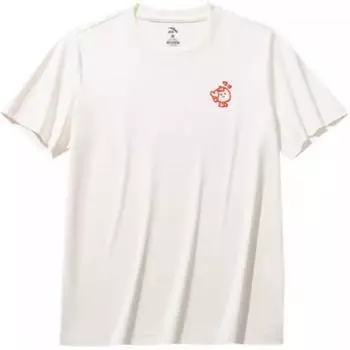 Anta X Super Plant Collaboration Lifestyle Series Sport Casual Simple Solid Color Round Neck Pullover Printed Letter Short Sleeve T-Shirt 962528106-1 XS