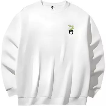 Anta X Youhua Zhishuo Collaboration Lifestyle Series Printed Letter Crew Neck Comfortable Breathable Loose Sweatshirt Unisex sweatshirt 972518707-5 S