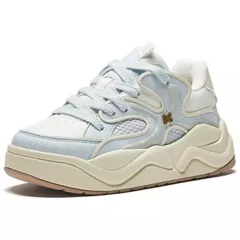 Anta Xiaocanglan Fabric Synthetic Leather Versatile Trendy Non-Slip Wear-Resistant Low-Top Skate Shoes Women sneaker Blue White 122448036-4 38