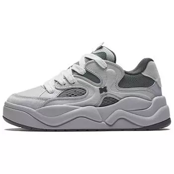 Anta Xiaocanglan Fabric Synthetic Leather Versatile Trendy Non-Slip Wear-Resistant Low-Top Skate Shoes Women sneaker Gray 122448036-3 39