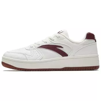 Anta Year One Minimalist Versatile Comfortable Non-Slip Increased Height Low-Top Sneakers Women sneakers White Red 122538034R-7 35.5
