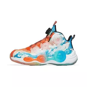 Anta Youth Childrens Versatile Non-Slip Shock Absorbing Durable Mid-Top Basketball Shoes Kids basketball shoes Orange Black 312131120R-1 41
