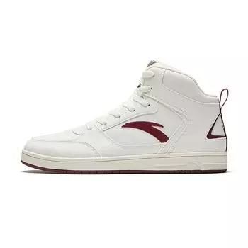 Anta Zero Feel Comfortable Versatile Non-Slip Wear-Resistant Lightweight Increased Height Mid-Top Sneakers Men Sneakers White Red 912448084-1 42