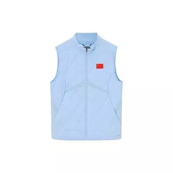 Anta Жилет Champion All-Weather Series однотонный на молнии с воротником-стойкой без рукавов, мужские жилеты Asiad-Blue 152340917-2 L