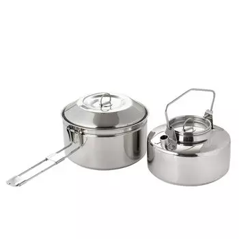 ANTARCTI Нержавеющая сталь чайник горшок набор костер открытый костер костер серебристый огонь-клен серебряный