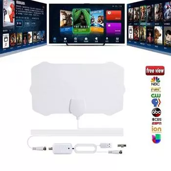 Антенна 200Mile Range TV Digital HD HDTV 1080P Sky wire 4K Антенна для помещений белый