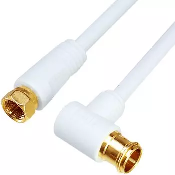 Antenna Cable 2M Compatible with 4K8K Broadcasting 4C Coaxial Compatible with Terrestrial CATV Broadcasting Gold Plated Plug L Type Plug F Type