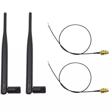 Антенна Wifi 5Dbi 21Cm U.Fl/Ipex To Rpsma Pigtail Cable 2.4Ghz Omni Aerial