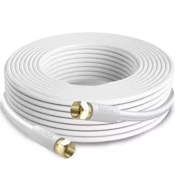 Антенный кабель Postta, коаксиальный кабель 10 м для цифрового вещания 4K8K, совместимый с позолоченным штекером F-типа, белый S-5C-FB (RG6)