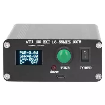 Антенный тюнер Мини автоматический антенный тюнер для радиооборудования 1,8~55 МГц 0,96 дюйма с корпусом ATU100 0,96 дюйма OLED
