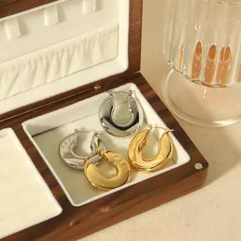 Anti-allergic premium stud earrings stainless steel U-shaped horseshoe 18k gold fashion personalized earrings earrings
