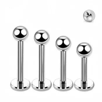 Anti-Allergy Ear-Caring Medical Titanium Steel Ear Studs Internal Thread Flats Cochlear Ear Bone Stud Labret Puncture with Guide Rod 1 Rod thick 1.2 long 8 balls 3mm