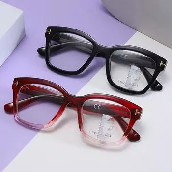 Anti-Blue Reading Glasses Far And Near Three-Purpose Smart Zoom Progressive Multi-Focus Reading Glasses 100