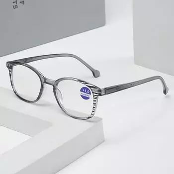 Anti-Blue Reading Glasses Trendy Glasses Spring Legs High Definition Simple Reading Glasses 100