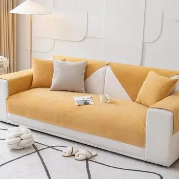 Водонепроницаемый коврик для дивана с защитой от царапин от кошек, сезонная универсальная ткань, нескользящая подушка для сиденья, однотонное минималистичное мягкое полотенце для дивана 40x40cm 1pcs