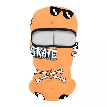 Anti-DDoS Cycling Mask Motorcycle Hood Hat Summer Outdoor Breathable Print Scarf Hiking Sports Scarf Sun Protection Skull 012 One size