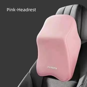 Anti-fatigue Car Neck Pillow Soft Protective Lumbar Support Neck Rest Cushion Car Accessories Pink Headrest