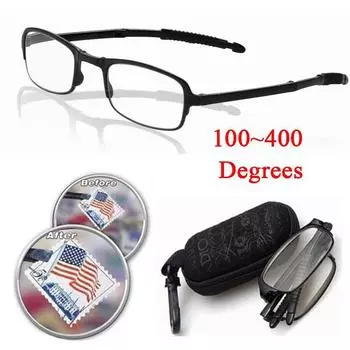 Антиусталостные Женские/Мужские 1 шт. С коробкой Сила +100-+400 Очки Складные Очки для чтения Полимерная Лупа Очки Ювелирный аксессуар +200 красный