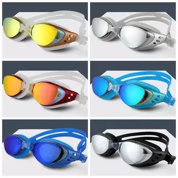 Anti Fog Lens Electroplating Goggles Waterproof Diving Goggles Men Women Swim Eyewear For Swimming небесно-голубой