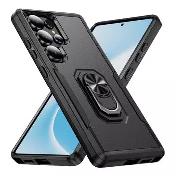 Anti-Glare Bracket Strong Ring Case for Samsung Galaxy S25 Ultra S24 Plus FE 5G Back Cover for Samsung S25 for Galaxy S25 чёрный