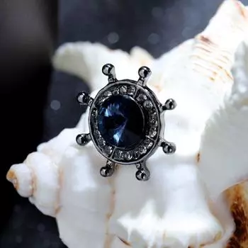 Anti-glare Rudder Collar Brooch Crystal Creativity Man синий