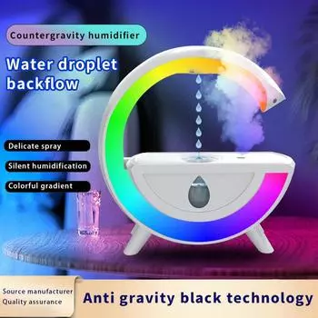 Увлажнитель воздуха Anti-Gravity 350 мл RGB Night Light Water Drop Sprayer Creative Home Office Mist Maker Ultrasonic Cool Mist белый