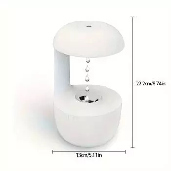 Anti-Gravity Water Droplet Humidifier Creative Air Humidifier LED Display Shutdown Protection Light Mode for Home Bedroom белый