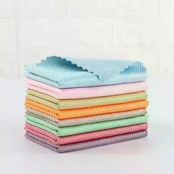 Антижировая протирка для рыбьей чешуи Эффективная кухонная микрофибра для мытья чешуи Чистые полотенца для дома Средства для мытья посуды