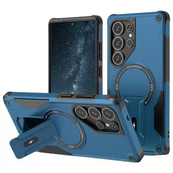 Противоударный двухслойный чехол для Samsung Galaxy S25 Ultra S24 Plus A55 A56 A54 5G A35 A36 A15 A16 A14 прочные чехлы-держатели-подставки for Galaxy S25 чёрный